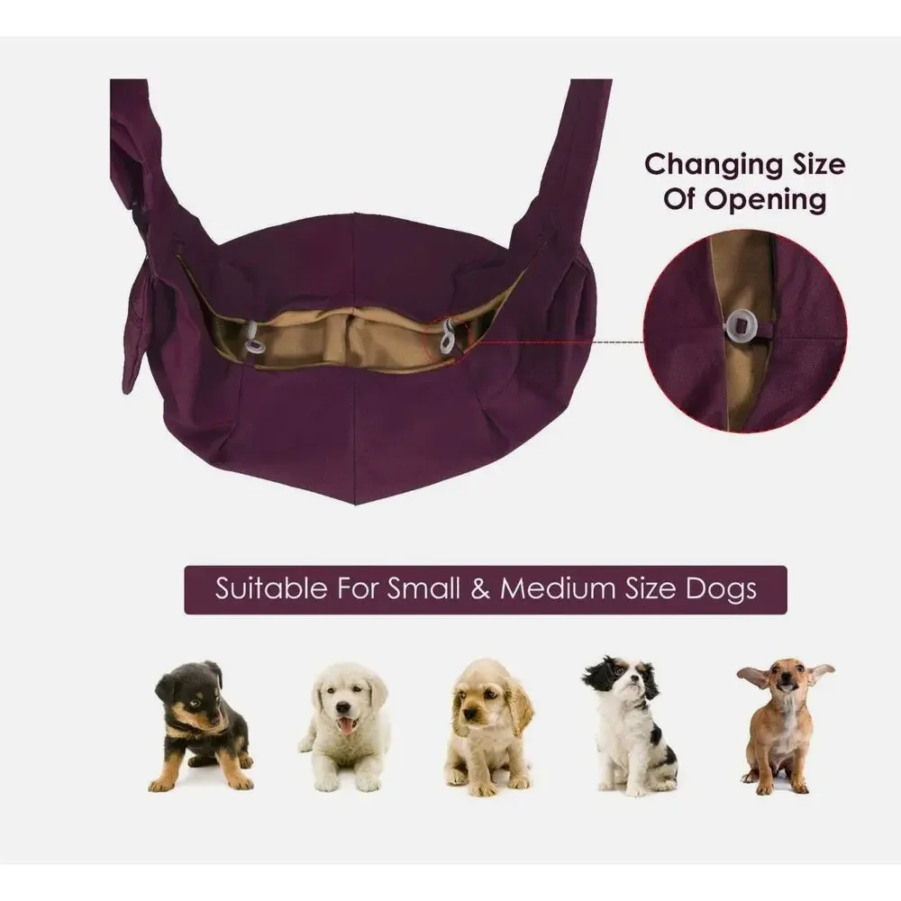 SlowTon Dog Cat Sling Padded Adjustable Papoose Small Pet Carrier Hands Free
